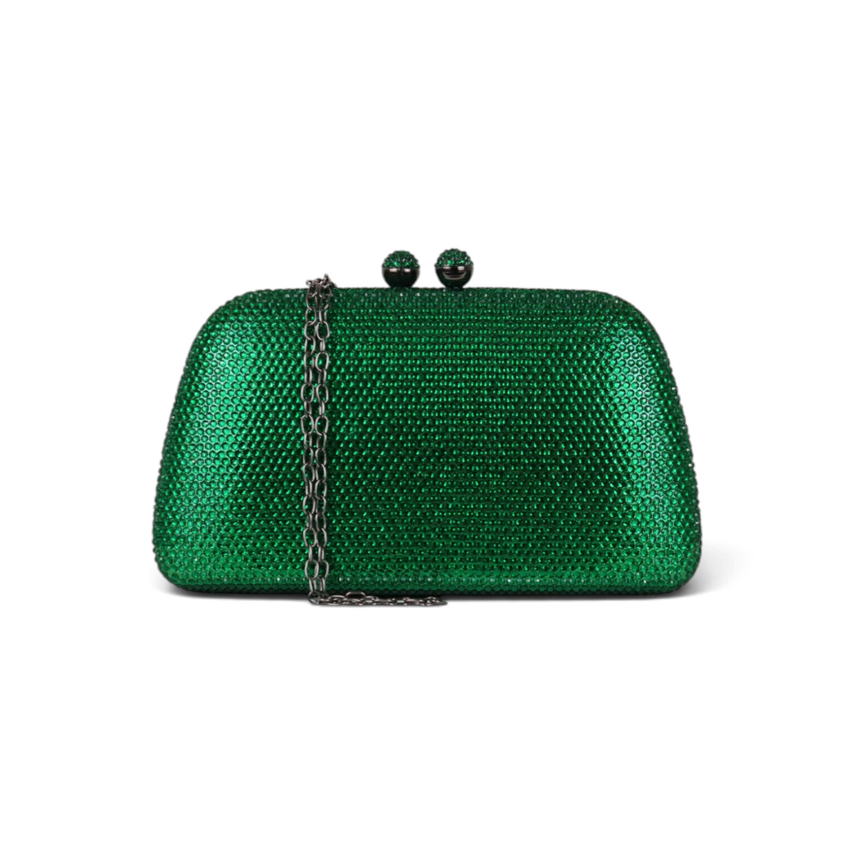Bolsa de Festa Clutch Cristais Pedraria Verde