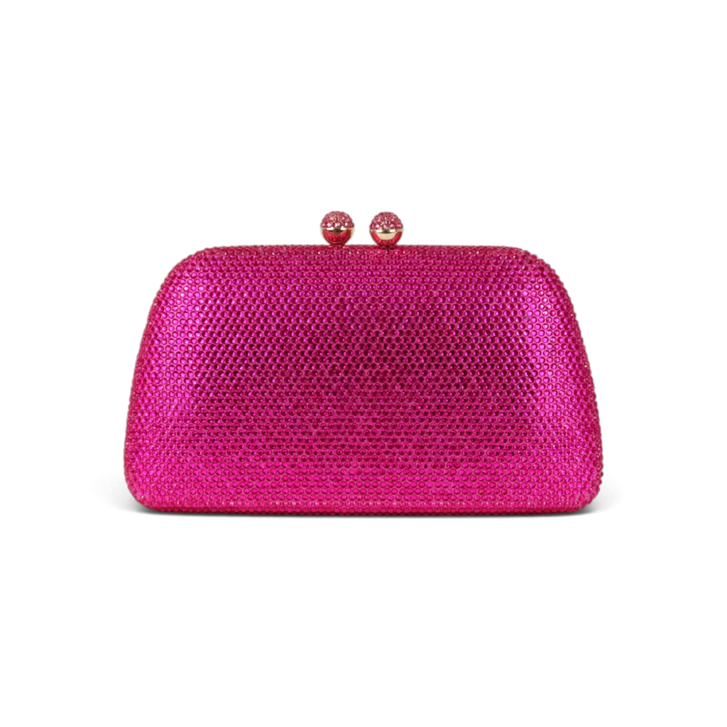 Bolsa de Festa Clutch Cristais Pedraria Rosa