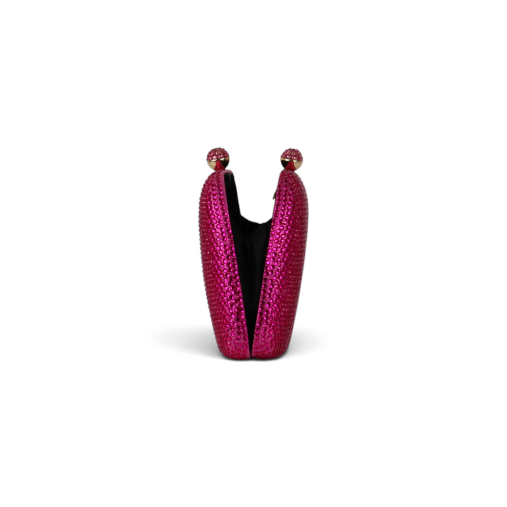 Bolsa de Festa Clutch Cristais Pedraria Rosa