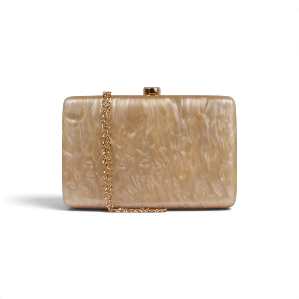 Bolsa de Festa Clutch Acrílico Perolado Bege