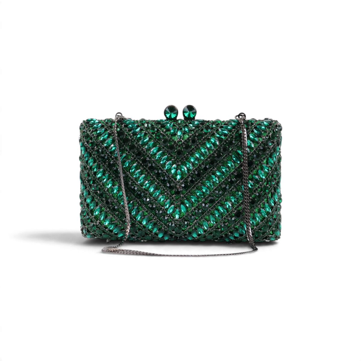 Bolsa Festa Clutch Pedraria Strass Verde