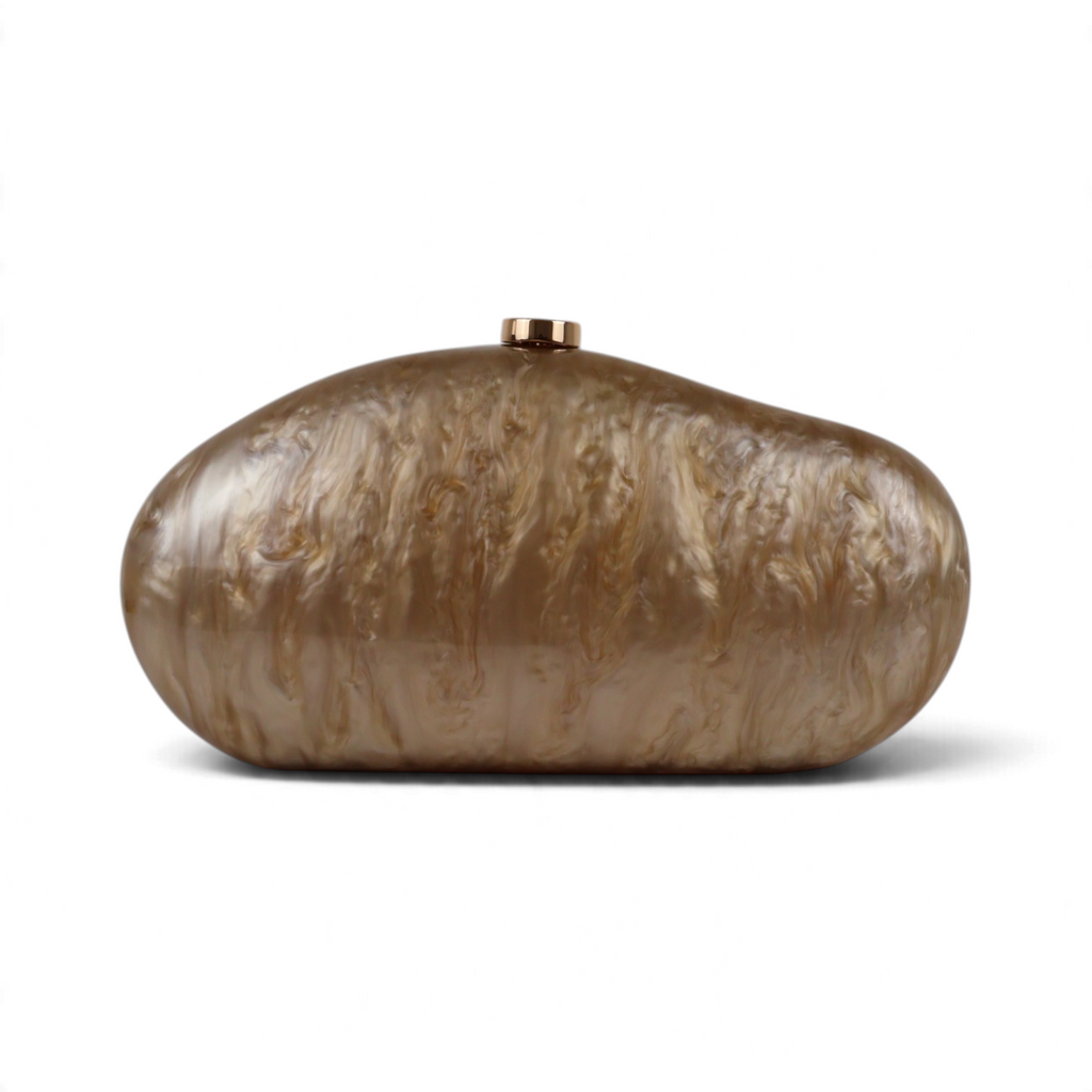 Bolsa Festa Clutch Acrílico Marrom Claro