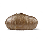 Bolsa Festa Clutch Acrílico Marrom Claro