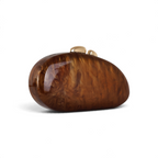 Bolsa Festa Clutch Acrílico Marrom
