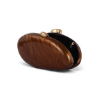 Bolsa Festa Clutch Acrílico Marrom