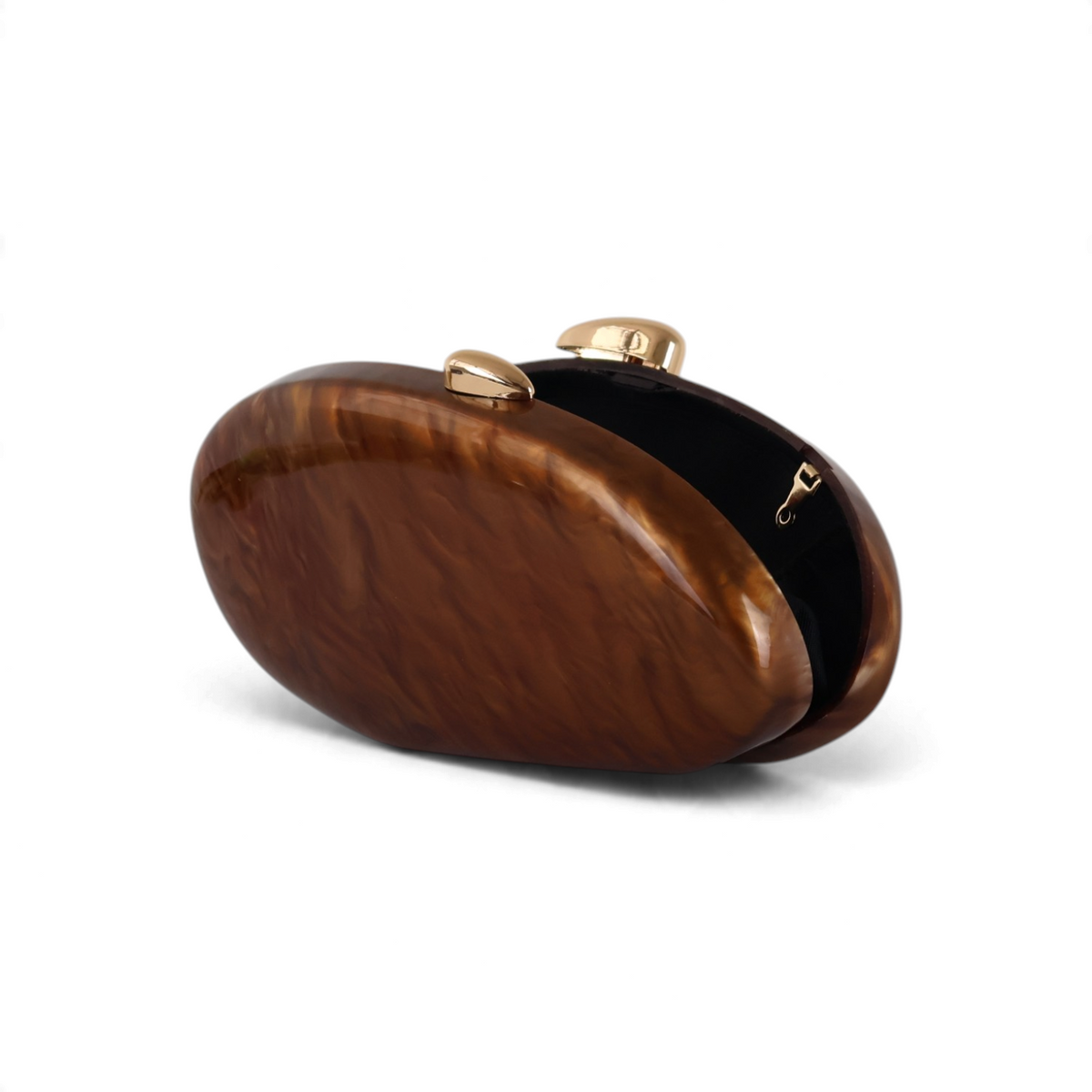 Bolsa Festa Clutch Acrílico Marrom