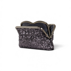 Bolsa de Festa Clutch Pouch Bicompartimento Prata Envelhecida