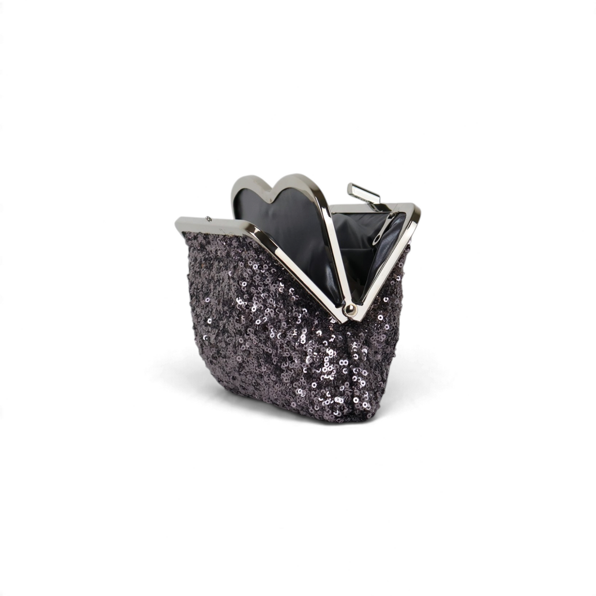 Bolsa de Festa Clutch Pouch Bicompartimento Prata Envelhecida