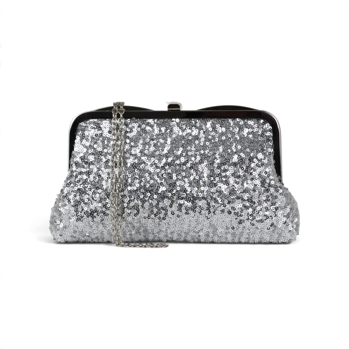 Bolsa de Festa Clutch Pouch Bicompartimento Prata