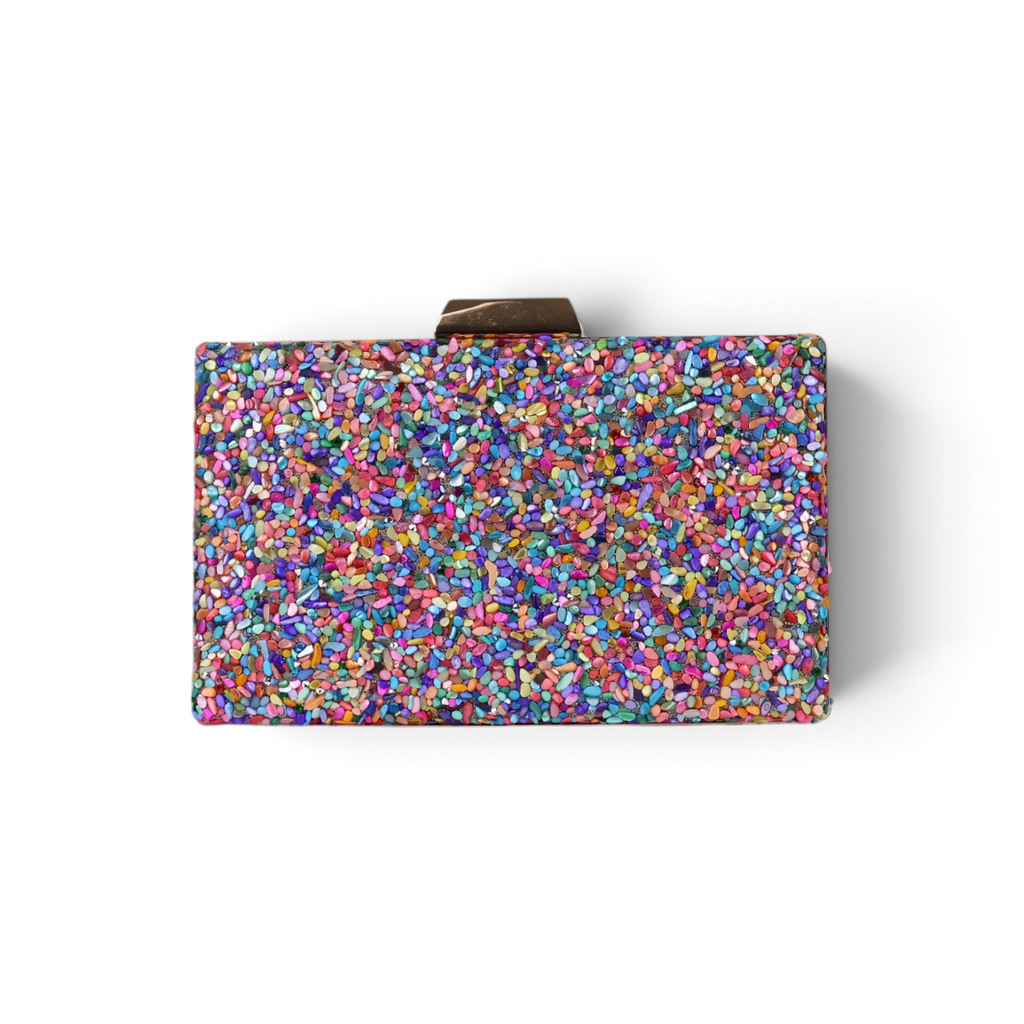 Bolsa Festa Clutch Pedraria Colorida