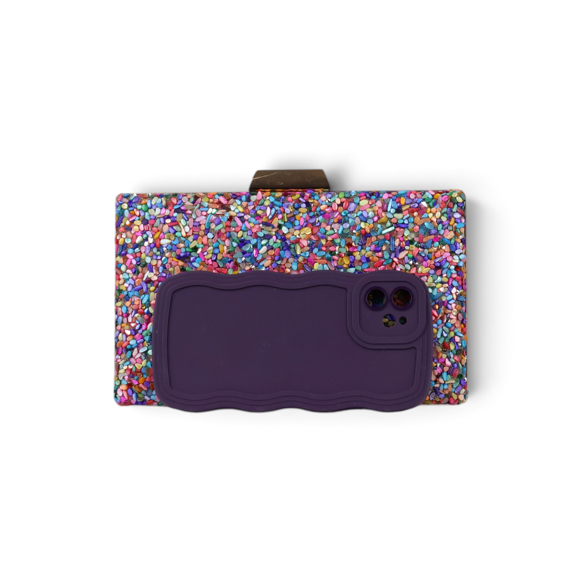 Bolsa Festa Clutch Pedraria Colorida
