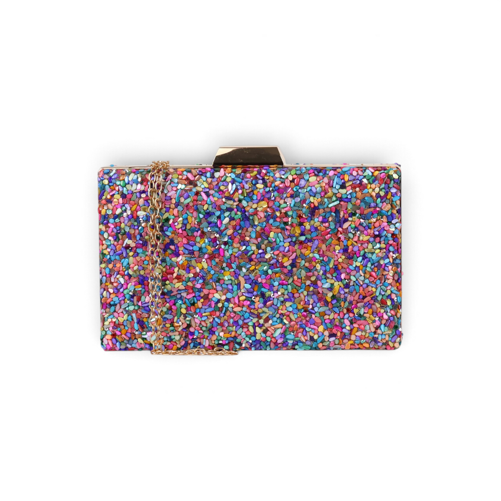 Bolsa Festa Clutch Pedraria Colorida