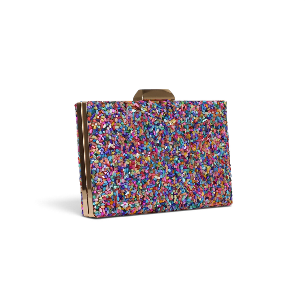 Bolsa Festa Clutch Pedraria Colorida