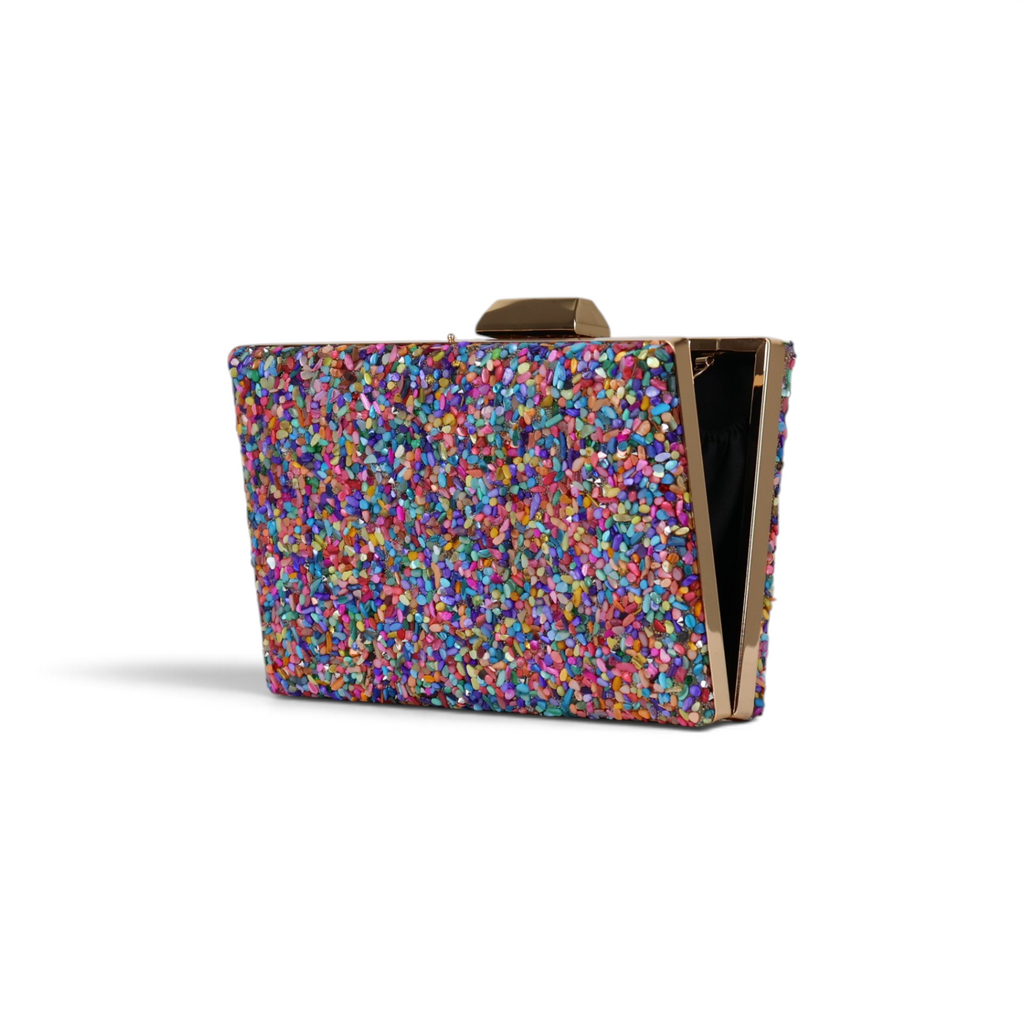 Bolsa Festa Clutch Pedraria Colorida