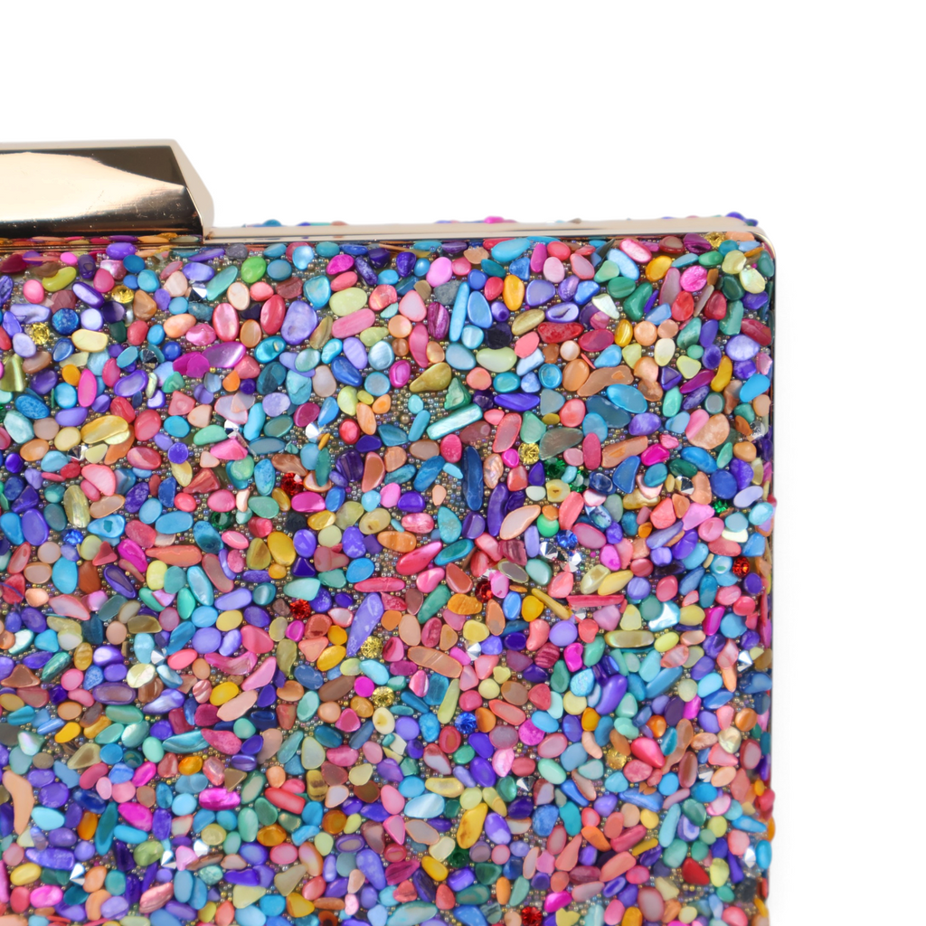 Bolsa Festa Clutch Pedraria Colorida