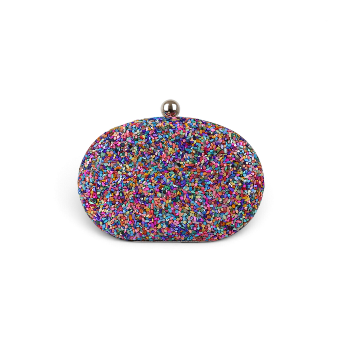 Bolsa Festa Clutch Pedraria Oval Colorida