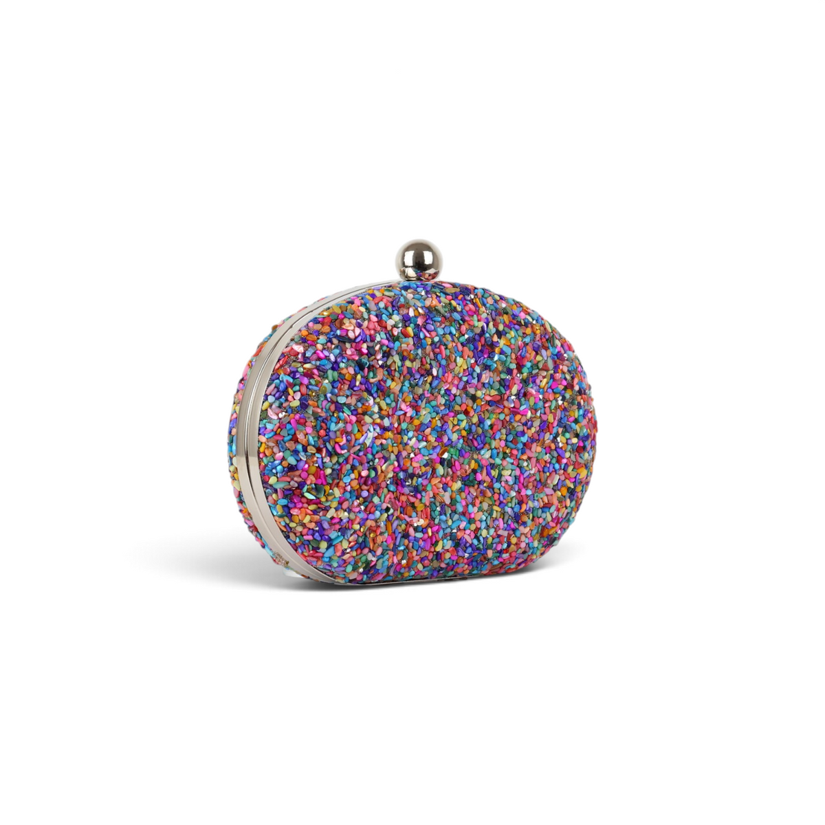 Bolsa Festa Clutch Pedraria Oval Colorida