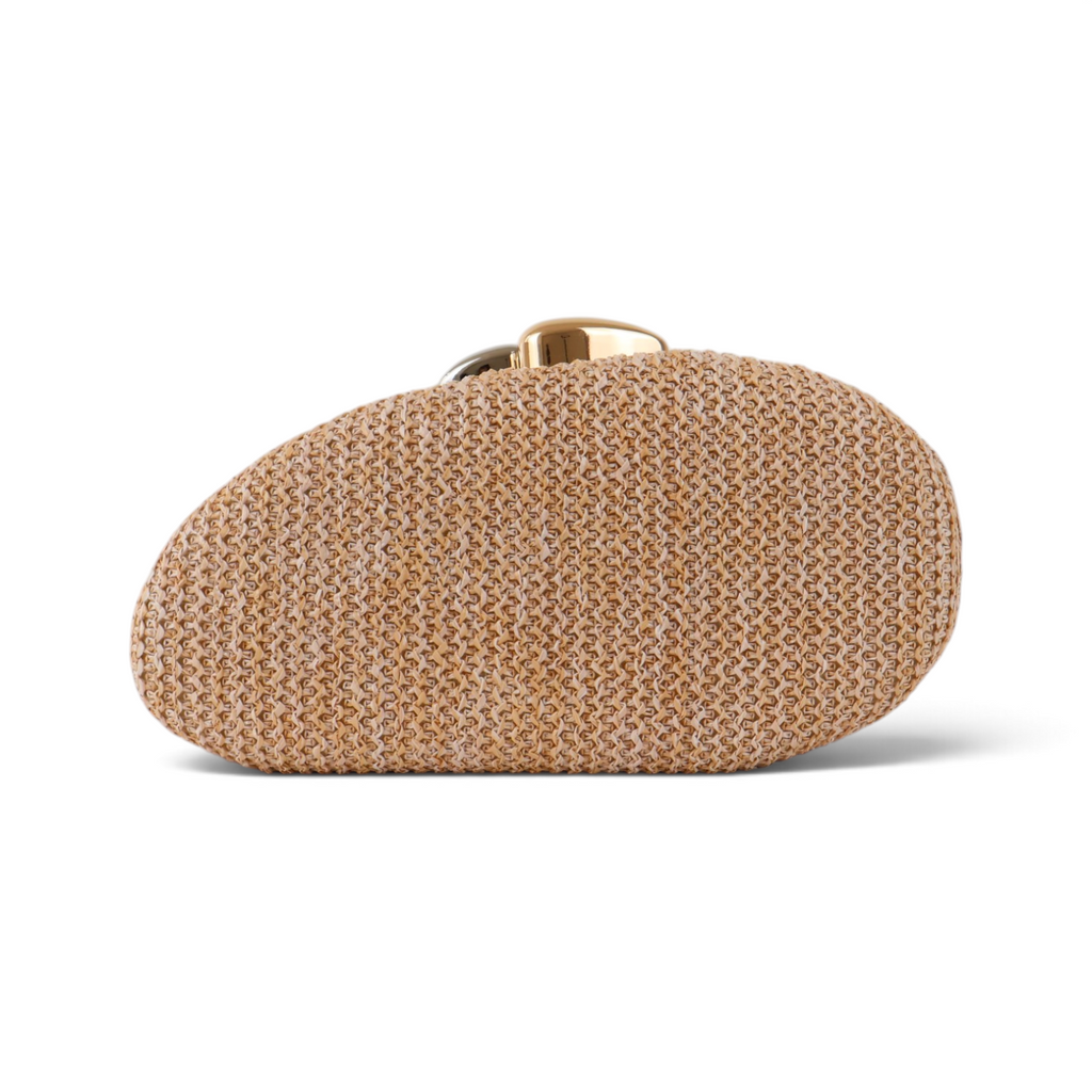 Bolsa de Festa Clutch Palha Bege