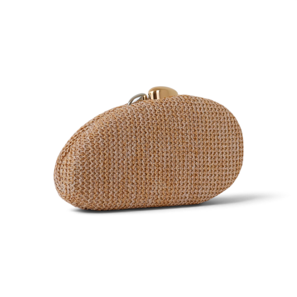 Bolsa de Festa Clutch Palha Bege