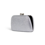 Bolsa de Festa Clutch Cristais Pedraria Prateada