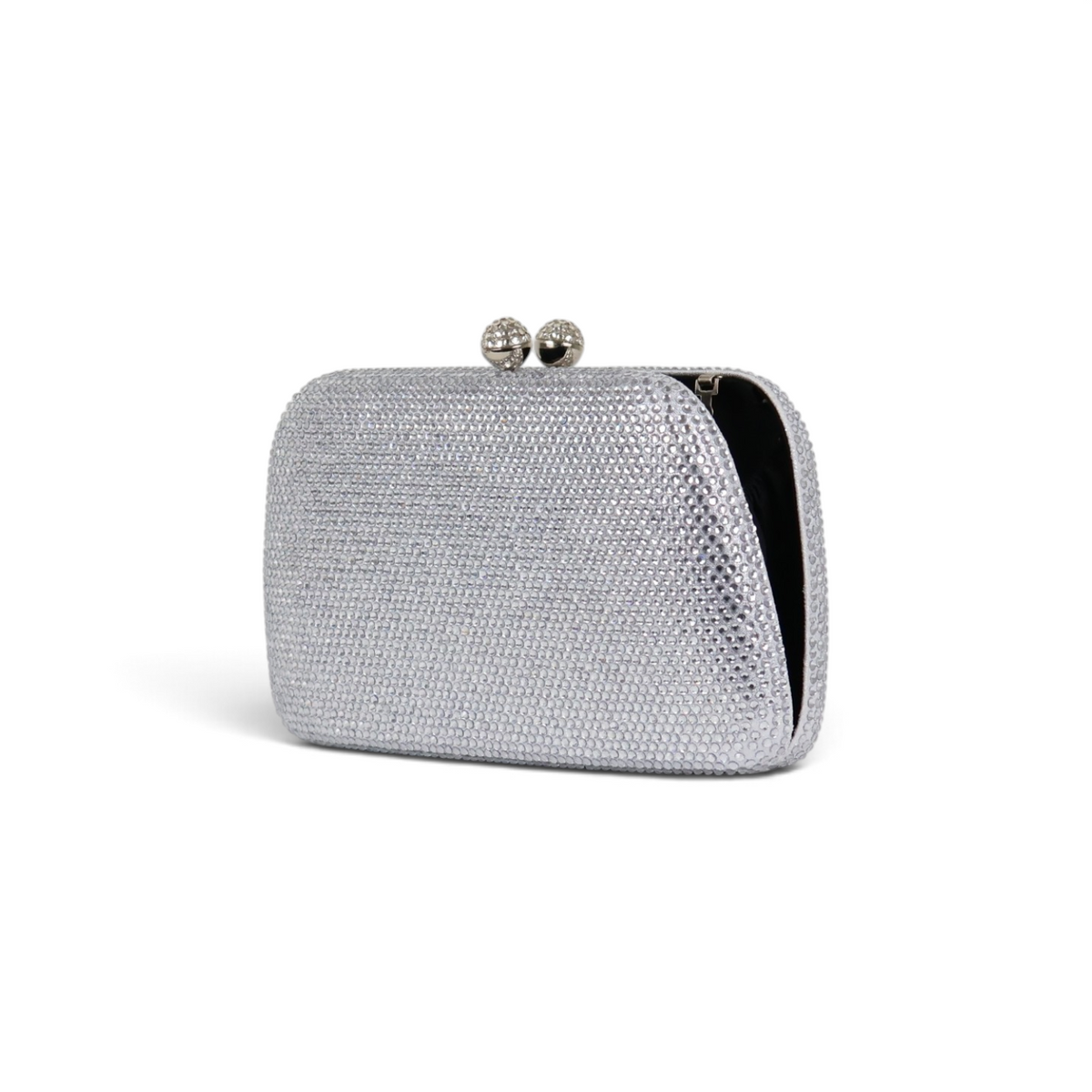 Bolsa de Festa Clutch Cristais Pedraria Prateada