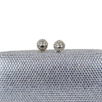 Bolsa de Festa Clutch Cristais Pedraria Prateada