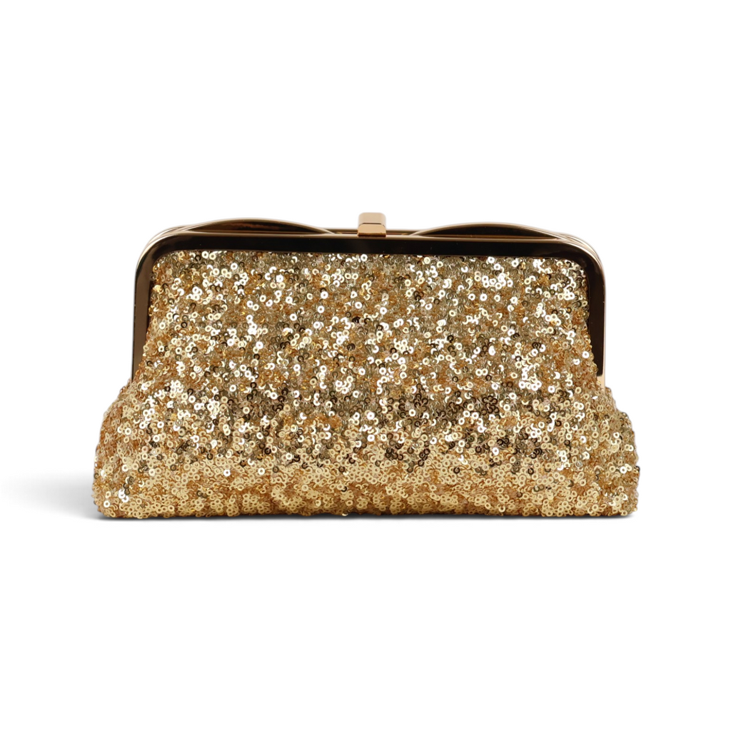 Bolsa de Festa Clutch Pouch Bicompartimento Dourada