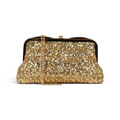 Bolsa de Festa Clutch Pouch Bicompartimento Dourada