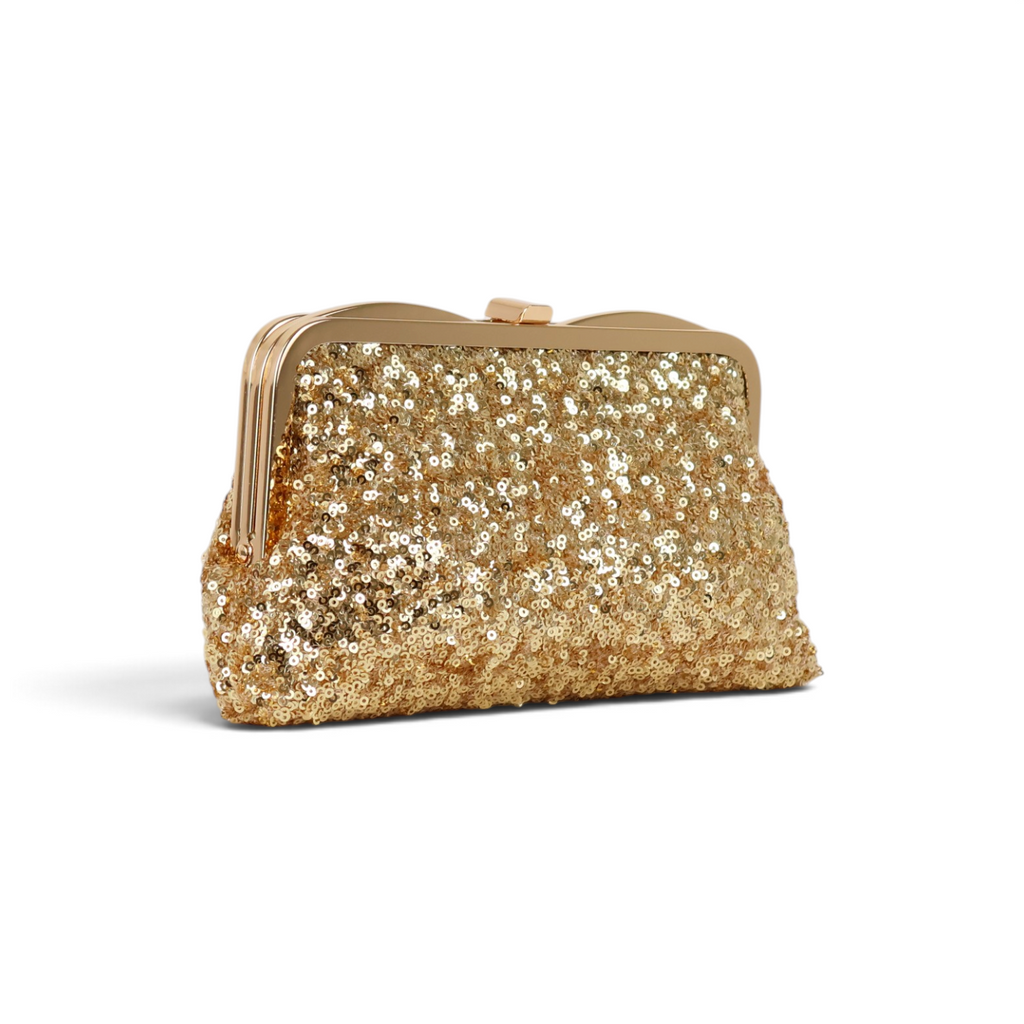 Bolsa de Festa Clutch Pouch Bicompartimento Dourada