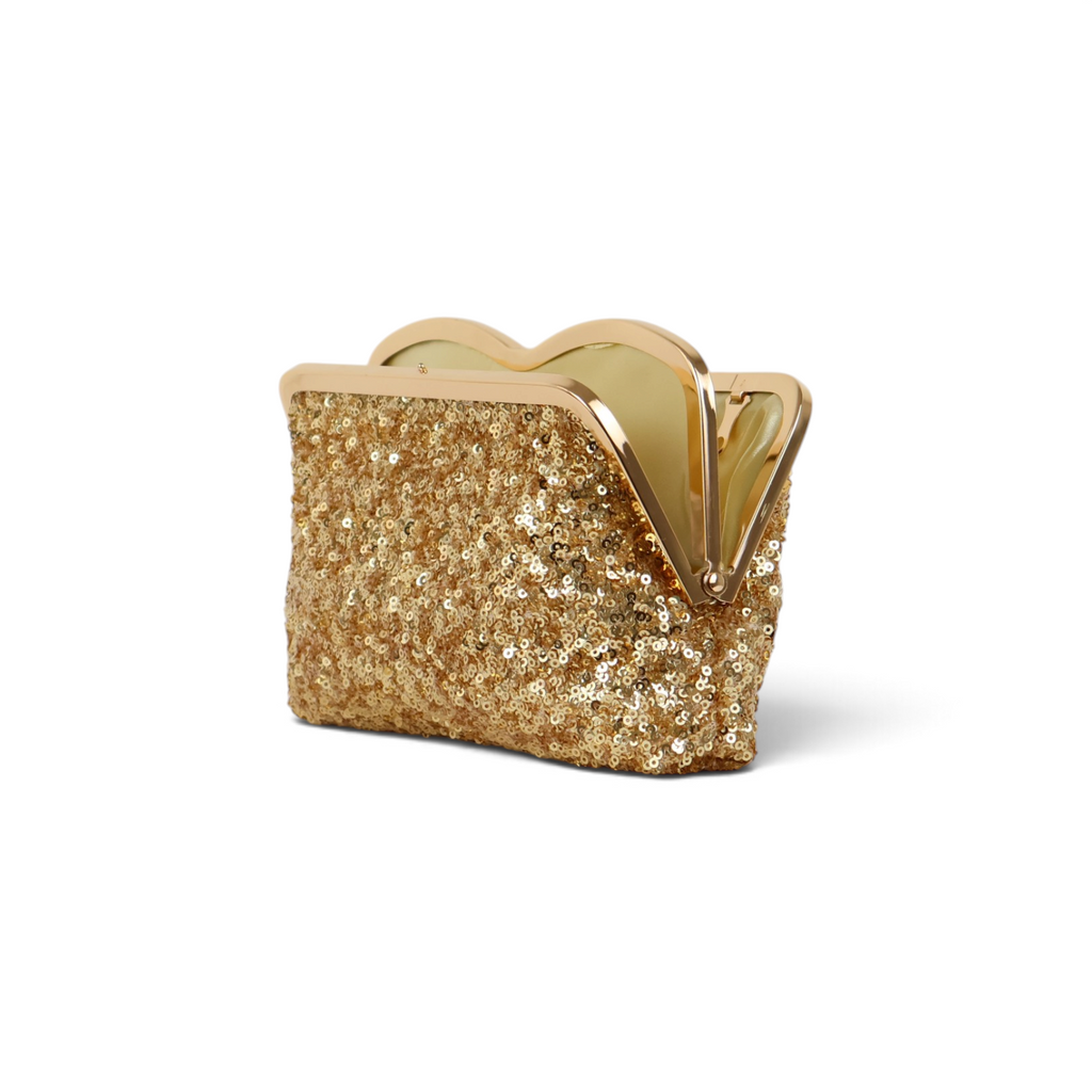 Bolsa de Festa Clutch Pouch Bicompartimento Dourada