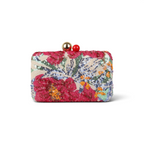 Bolsa Clutch Festa Bordada Flores Rosa