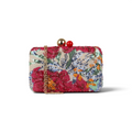 Bolsa Clutch Festa Bordada Flores Rosa