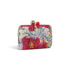 Bolsa Clutch Festa Bordada Flores Rosa