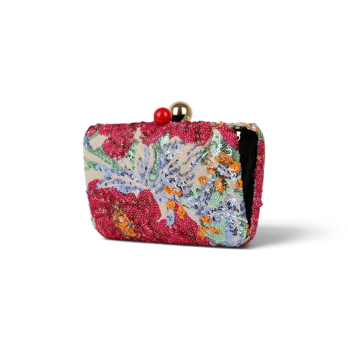 Bolsa Clutch Festa Bordada Flores Rosa