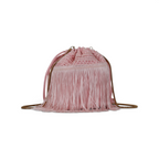 Bolsa de Mão Transversal Franja Tassel Rosa Bebê
