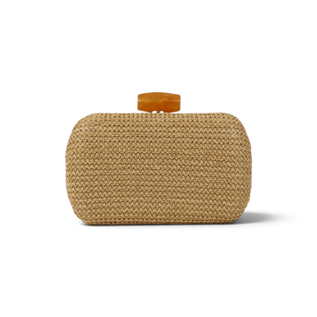Bolsa de Festa Clutch Palha Bege