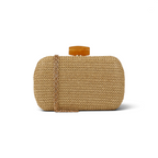 Bolsa de Festa Clutch Palha Bege