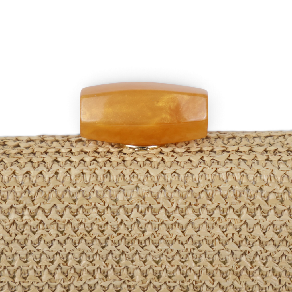 Bolsa de Festa Clutch Palha Bege
