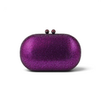 Bolsa de Festa Clutch Oval Pedraria Roxa