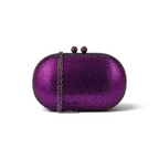 Bolsa de Festa Clutch Oval Pedraria Roxa