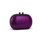 Bolsa de Festa Clutch Oval Pedraria Roxa