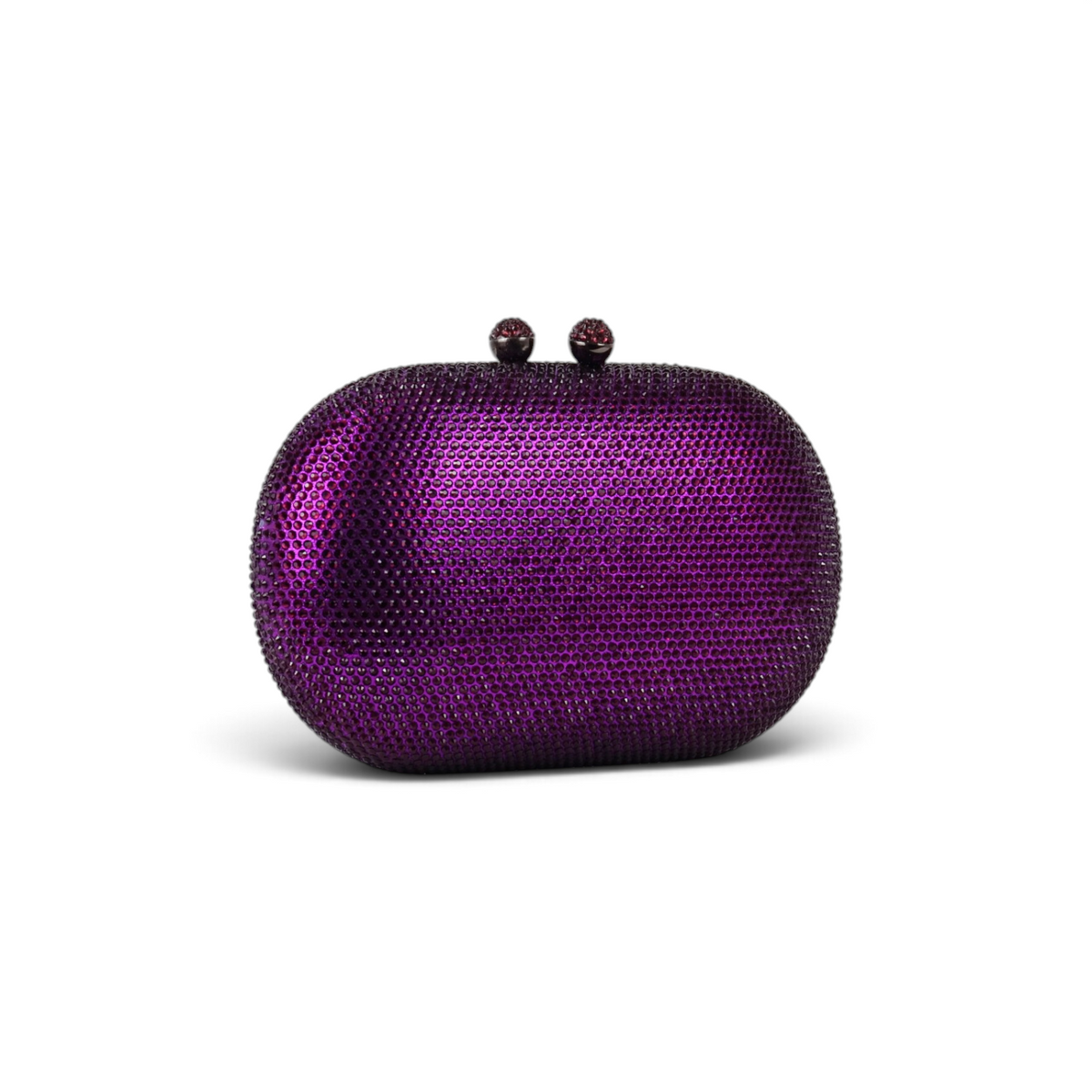 Bolsa de Festa Clutch Oval Pedraria Roxa