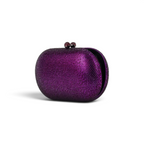 Bolsa de Festa Clutch Oval Pedraria Roxa