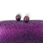 Bolsa de Festa Clutch Oval Pedraria Roxa