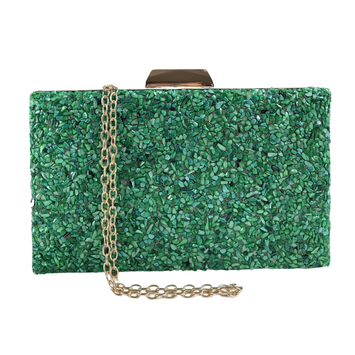 Bolsa Festa Clutch Pedraria Verde