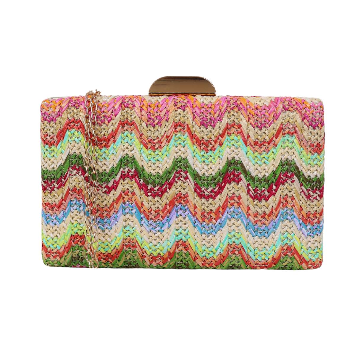 Bolsa de Festa Clutch Palha Colorida