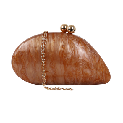 Bolsa de Festa Clutch Acrílico Perolada Terracota