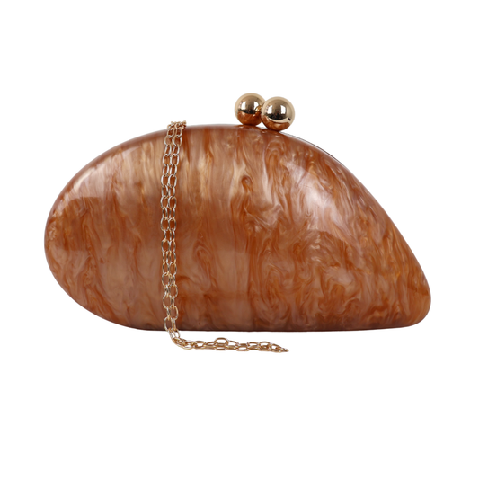 Bolsa de Festa Clutch Acrílico Perolada Terracota