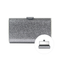 Bolsa de Mão Clutch com Espelho Acrílico Prateada