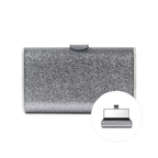 Bolsa de Mão Clutch com Espelho Acrílico Prateada